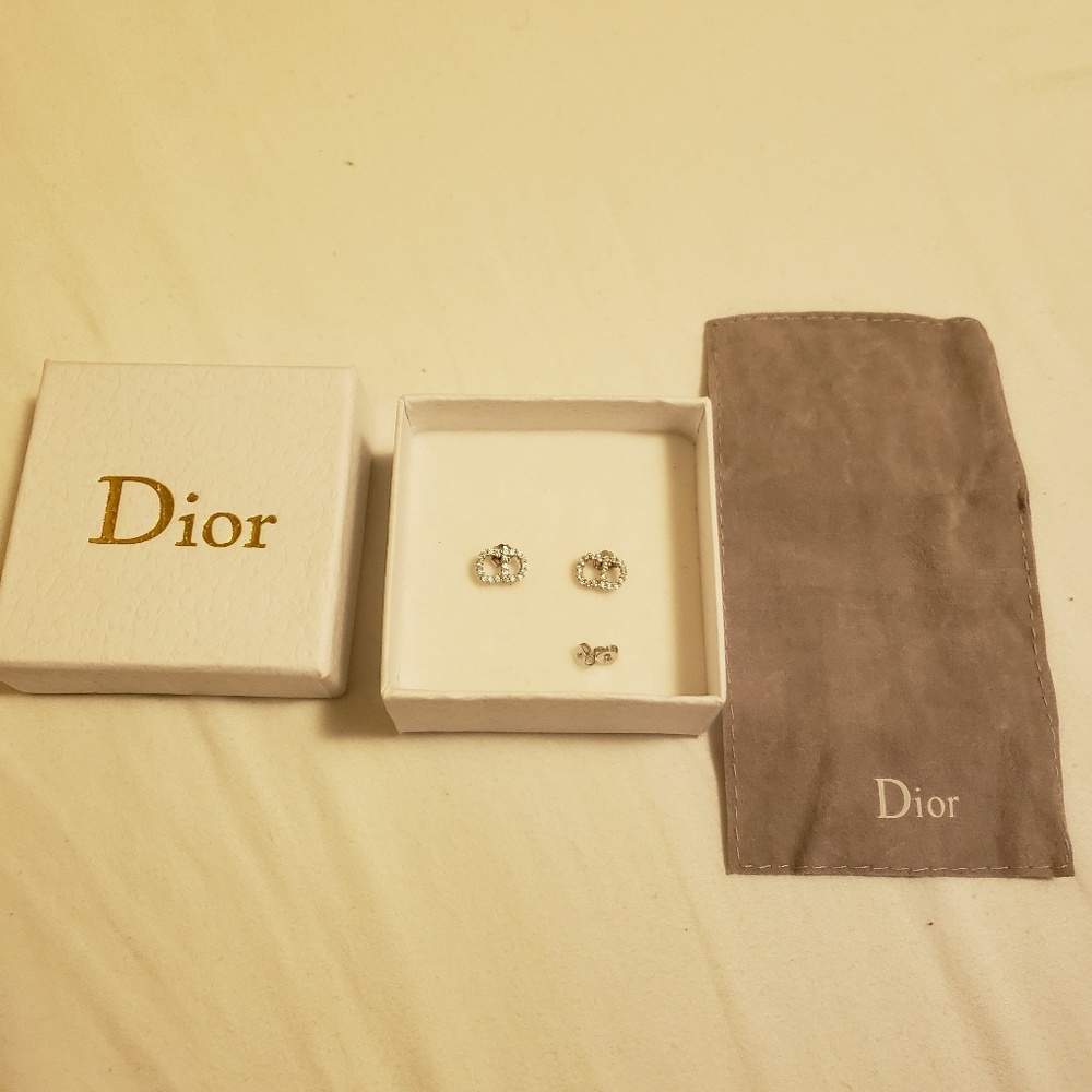 DIOR Crystal Monogram Studs